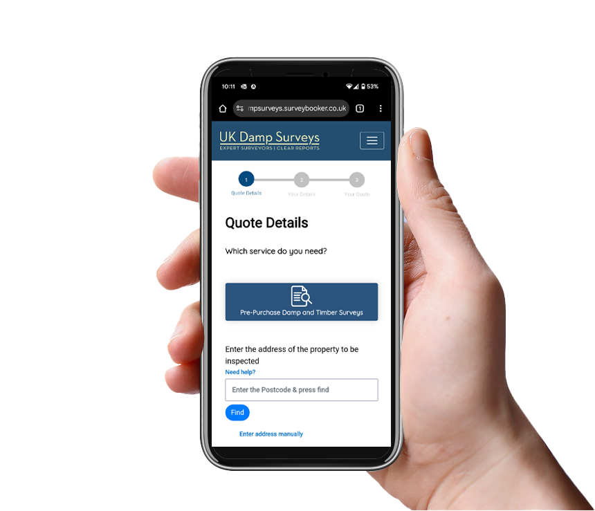 transparent-mobile Uk Damp Surveys Online Mobile Booking Form